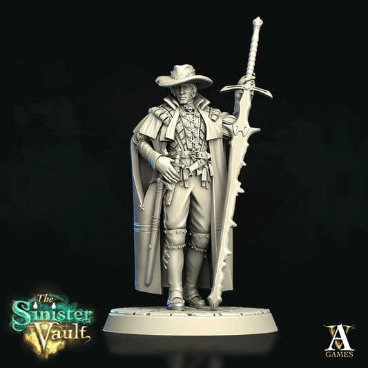 3D Printed Archvillain Games Alcuin the Witchunter The Sinister Vault 28 32mm D&D 3D Printing Boss