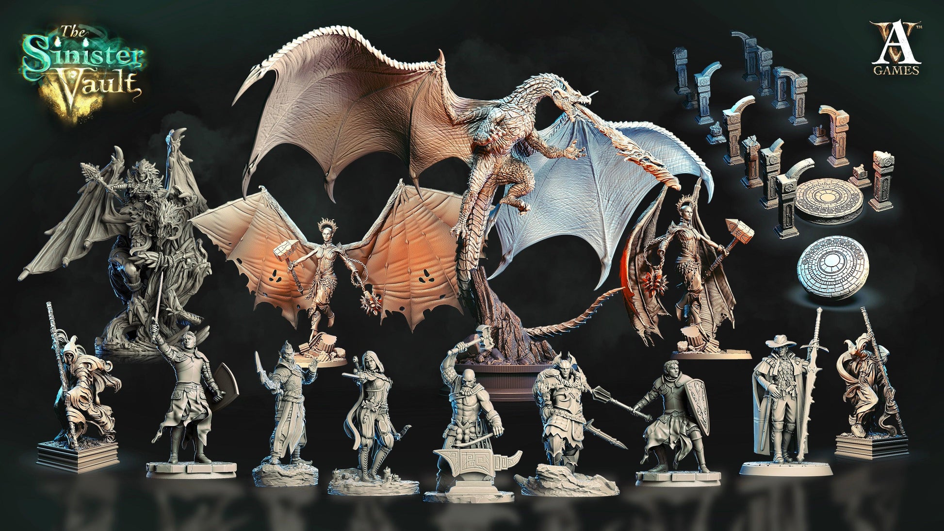 3D Printed Archvillain Games Alcuin the Witchunter The Sinister Vault 28 32mm D&D 3D Printing Boss