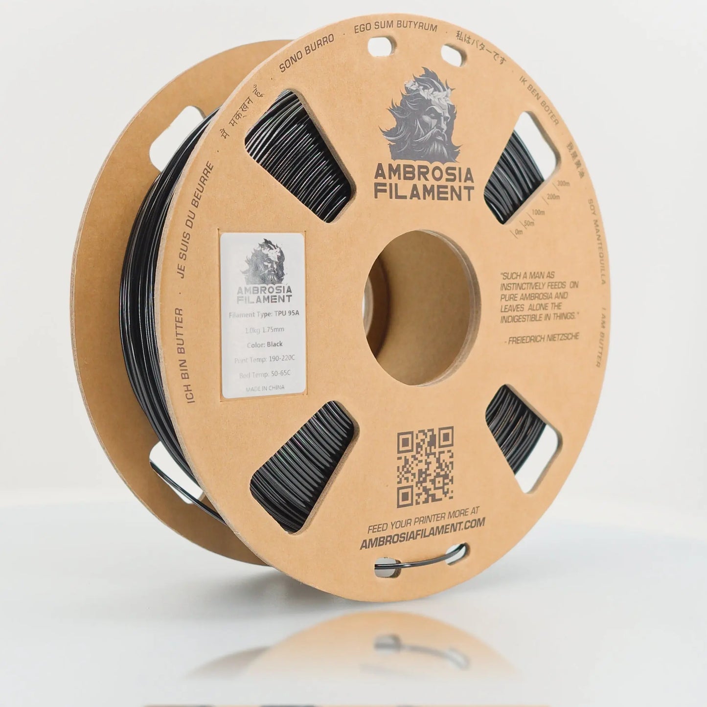 AMBROSIA TPU 95 Filament of the Gods - 1KG Cardboard Spools Premium 3D Printing Filament TPU95 Filament 23.99 3DPrintiverse.com