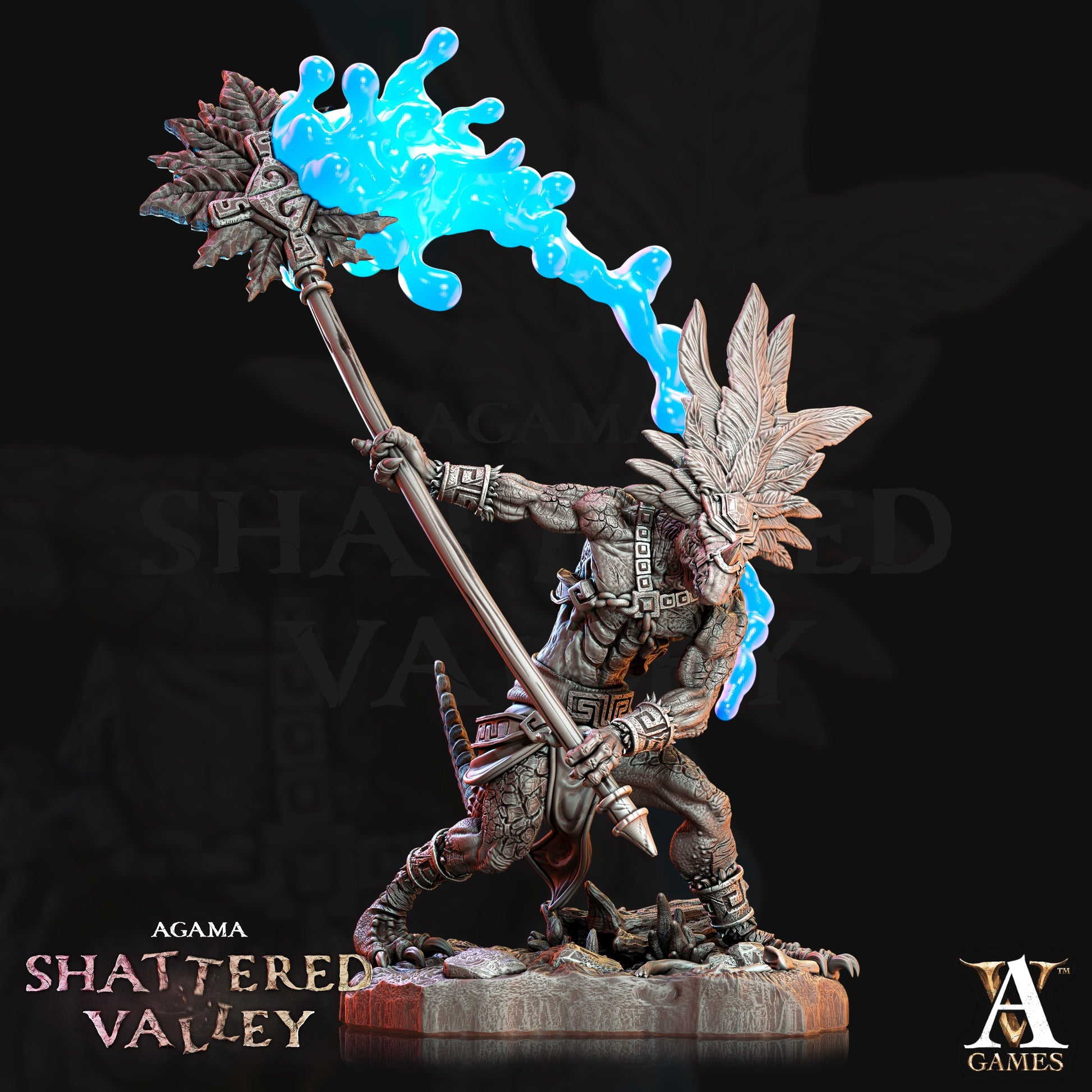 3D Printed Archvillain Games Agama Ajkin Agama Shattered Valley 28 32mm D&D 3D Printing Boss