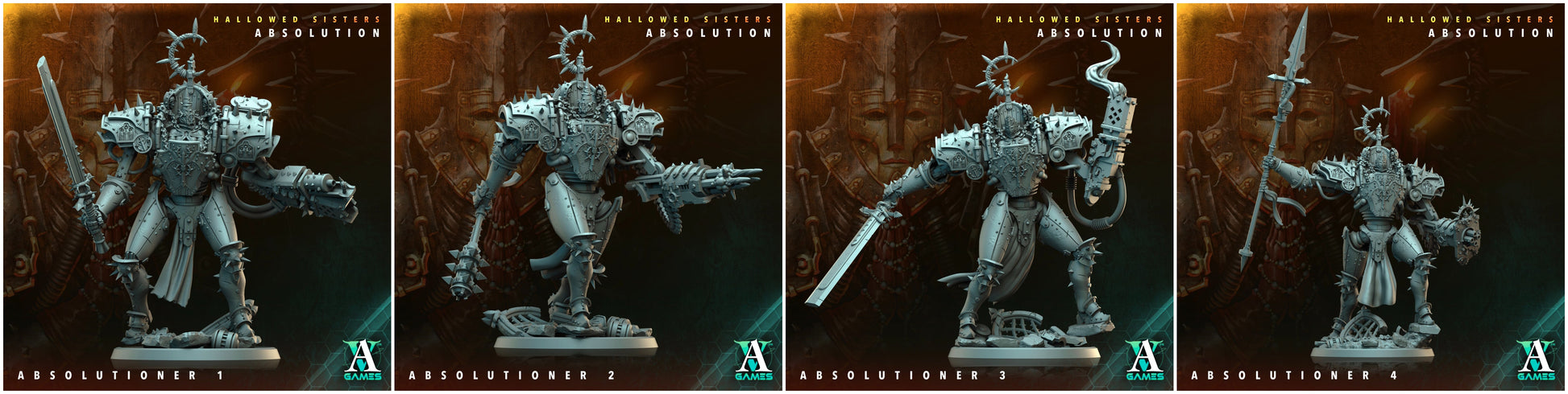 3D Printed Archvillain Games Absolutioner Hallowed Sisters Absolution 28 32mm D&D 3D Printing Boss