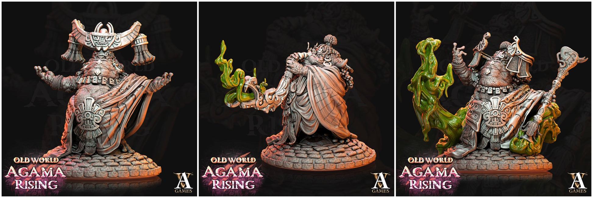 3D Printed Archvillain Games Acolytes of Ziskal Old World Agama Rising 28 32mm D&D 3D Printing Boss