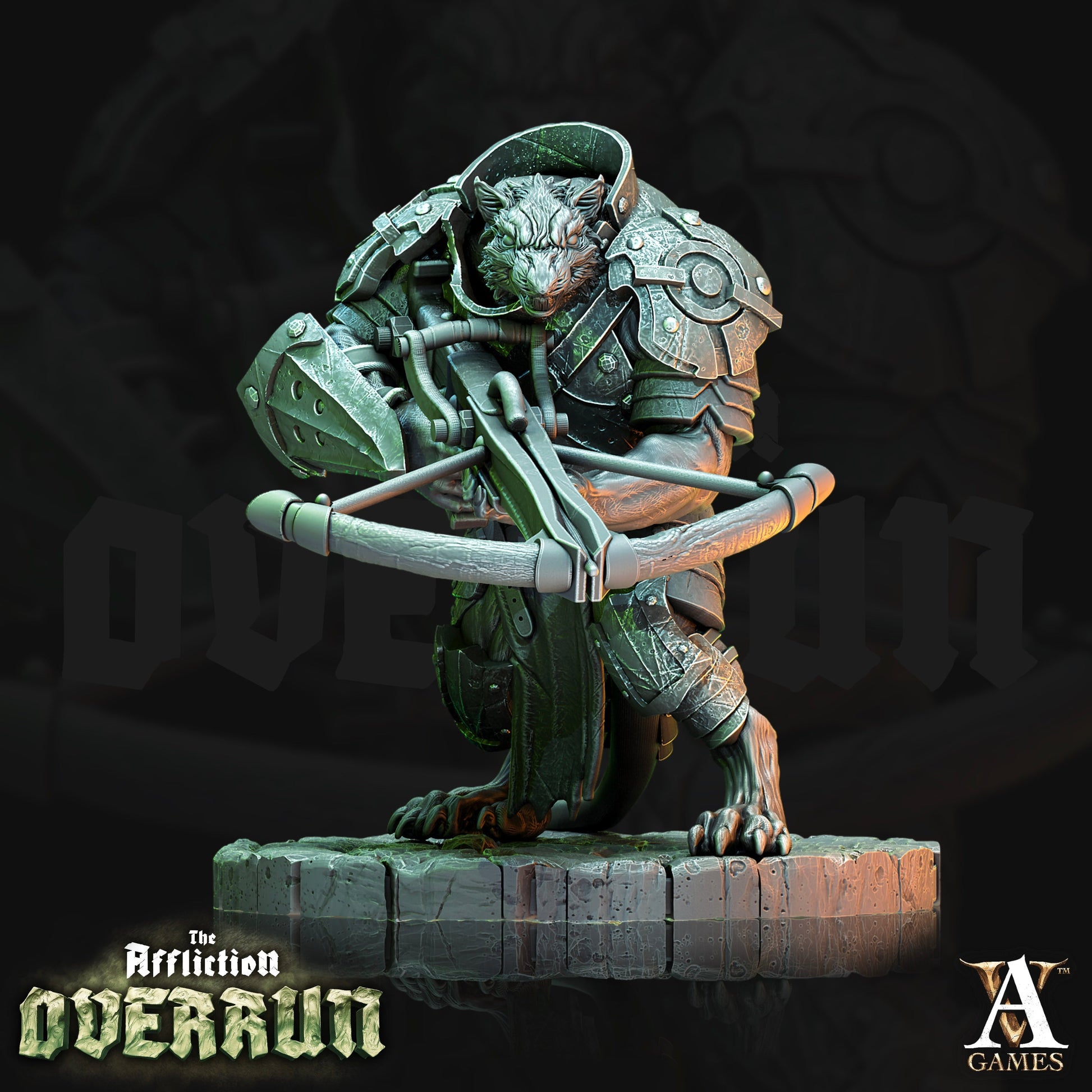 3D Printed Archvillain Games Affliction Overrun - Rat Arbalesters 28mm 32mm D&D 3D Printing Boss
