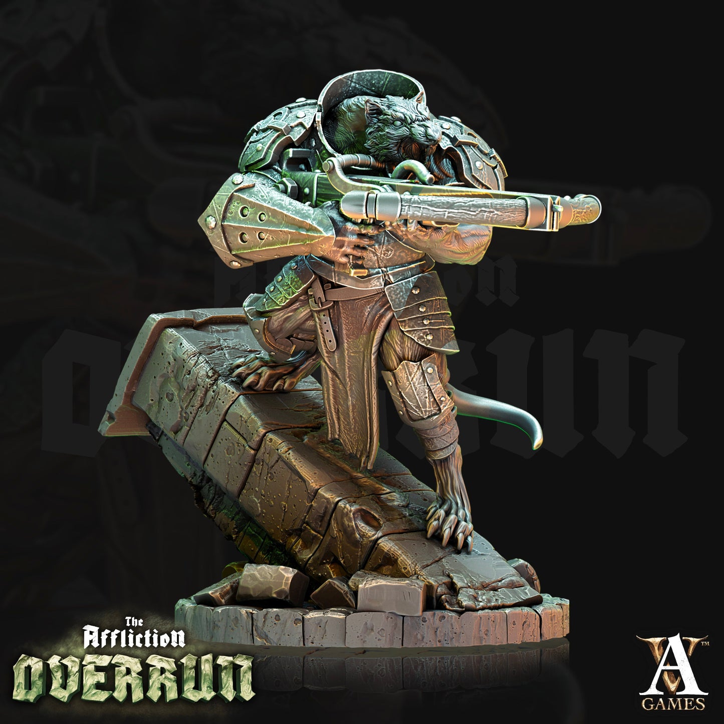 3D Printed Archvillain Games Affliction Overrun - Rat Arbalesters 28mm 32mm D&D 3D Printing Boss