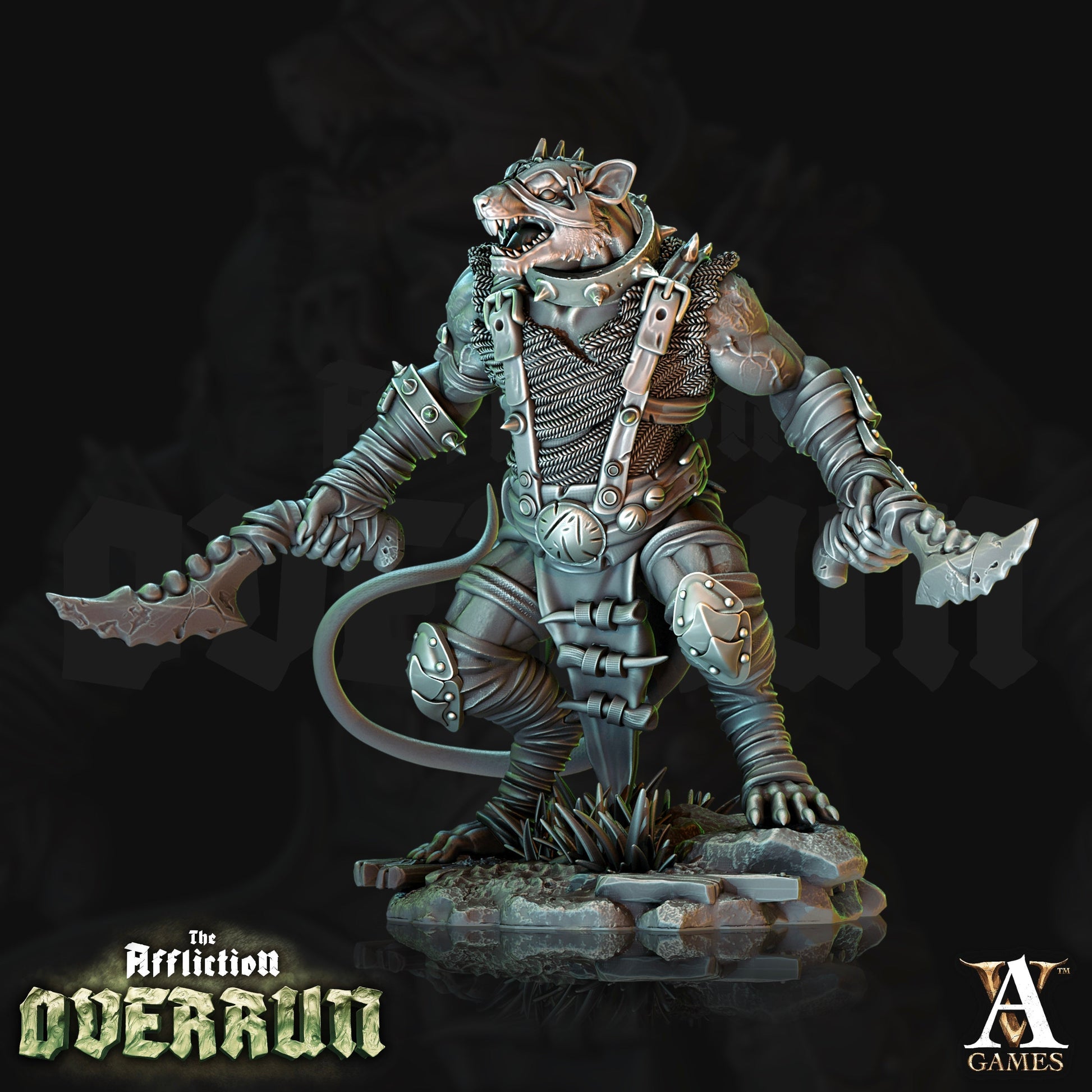 3D Printed Archvillain Games Affliction Overrun - Rat Reavers 28mm 32mm D&D 3D Printing Boss