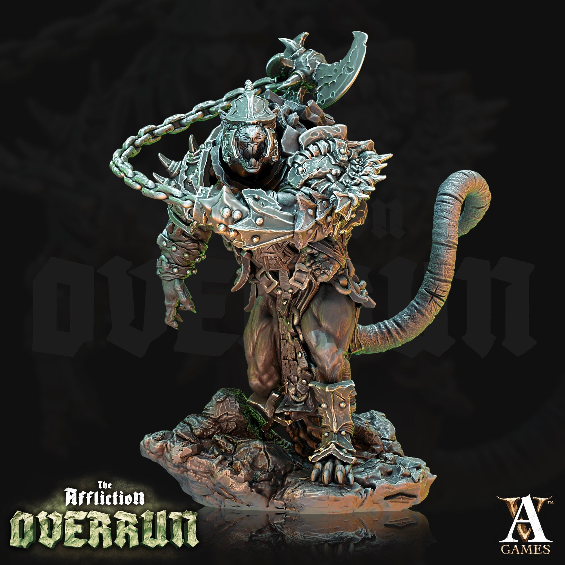 3D Printed Archvillain Games Affliction Overrun - Rat Warmongers 28mm 32mm D&D 3D Printing Boss