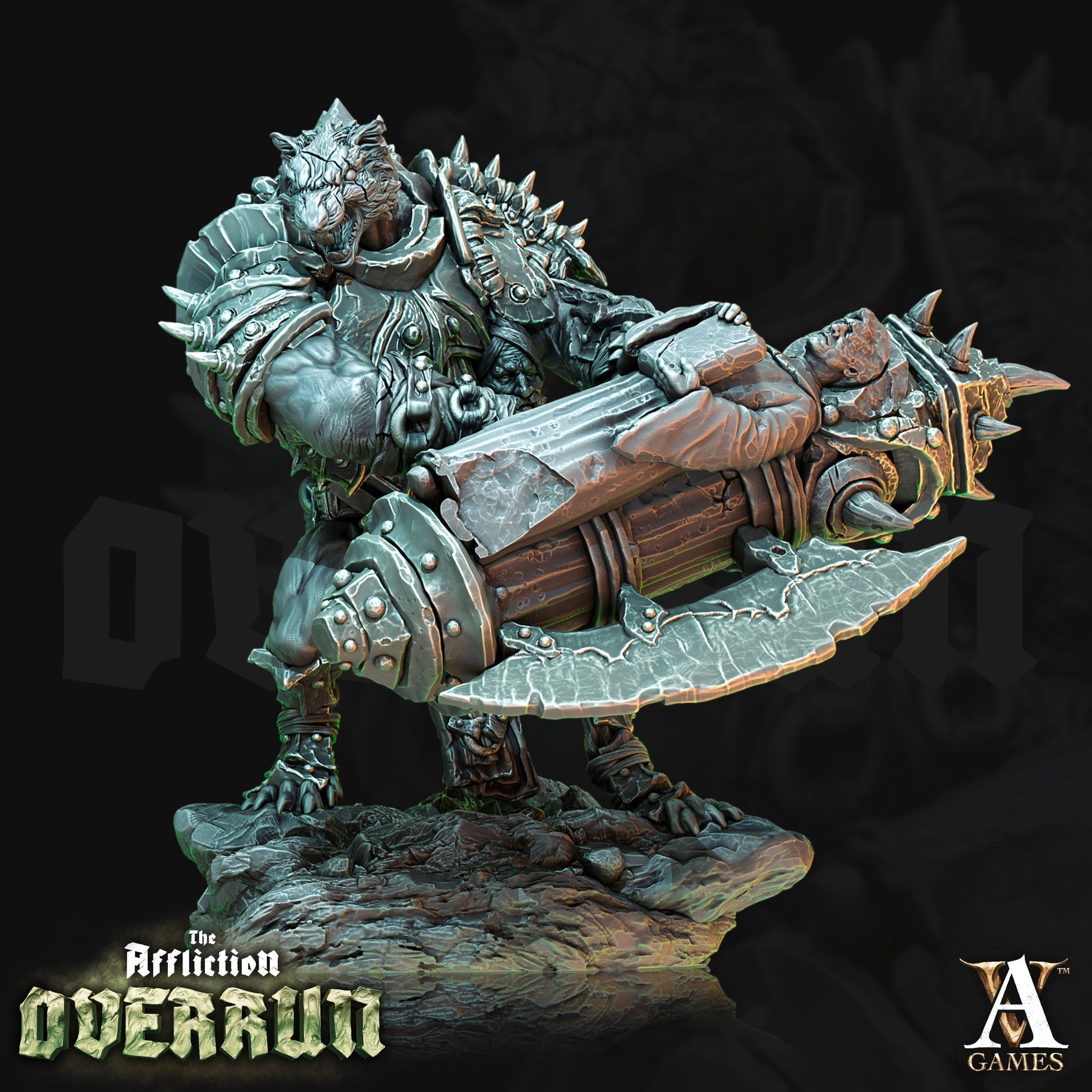 3D Printed Archvillain Games Affliction Overrun - Rat Warmongers 28mm 32mm D&D 3D Printing Boss