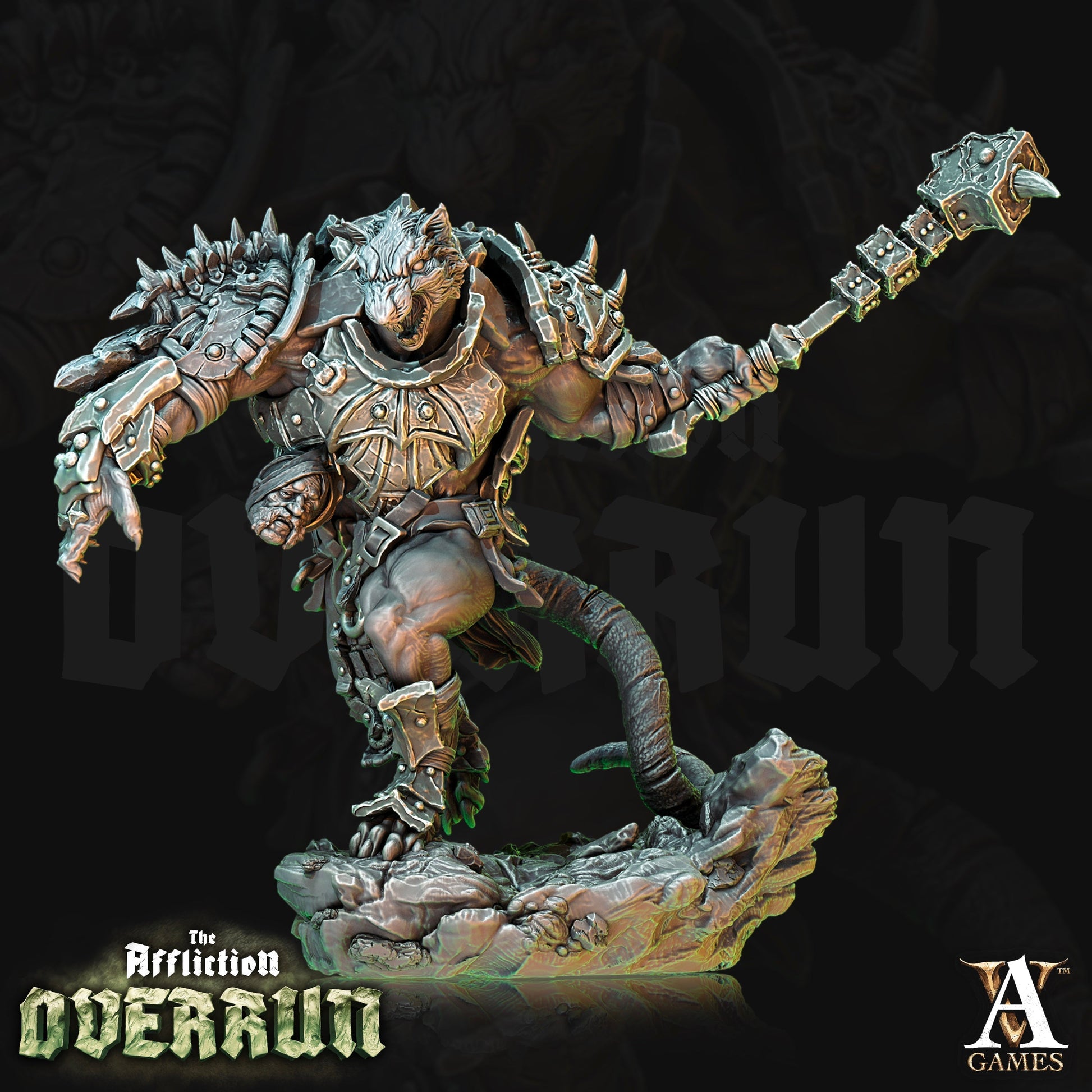 3D Printed Archvillain Games Affliction Overrun - Rat Warmongers 28mm 32mm D&D 3D Printing Boss
