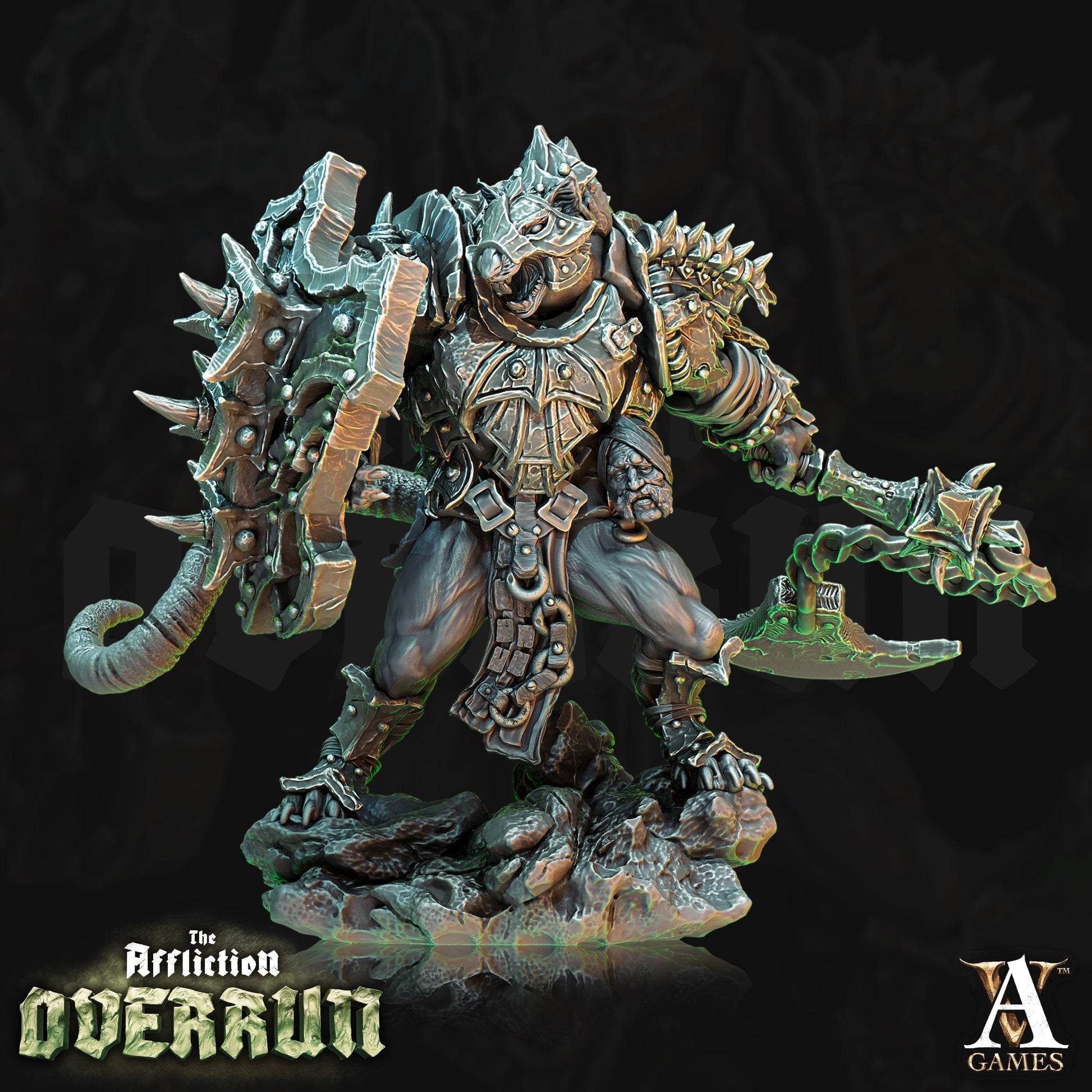 3D Printed Archvillain Games Affliction Overrun - Rat Warmongers 28mm 32mm D&D 3D Printing Boss