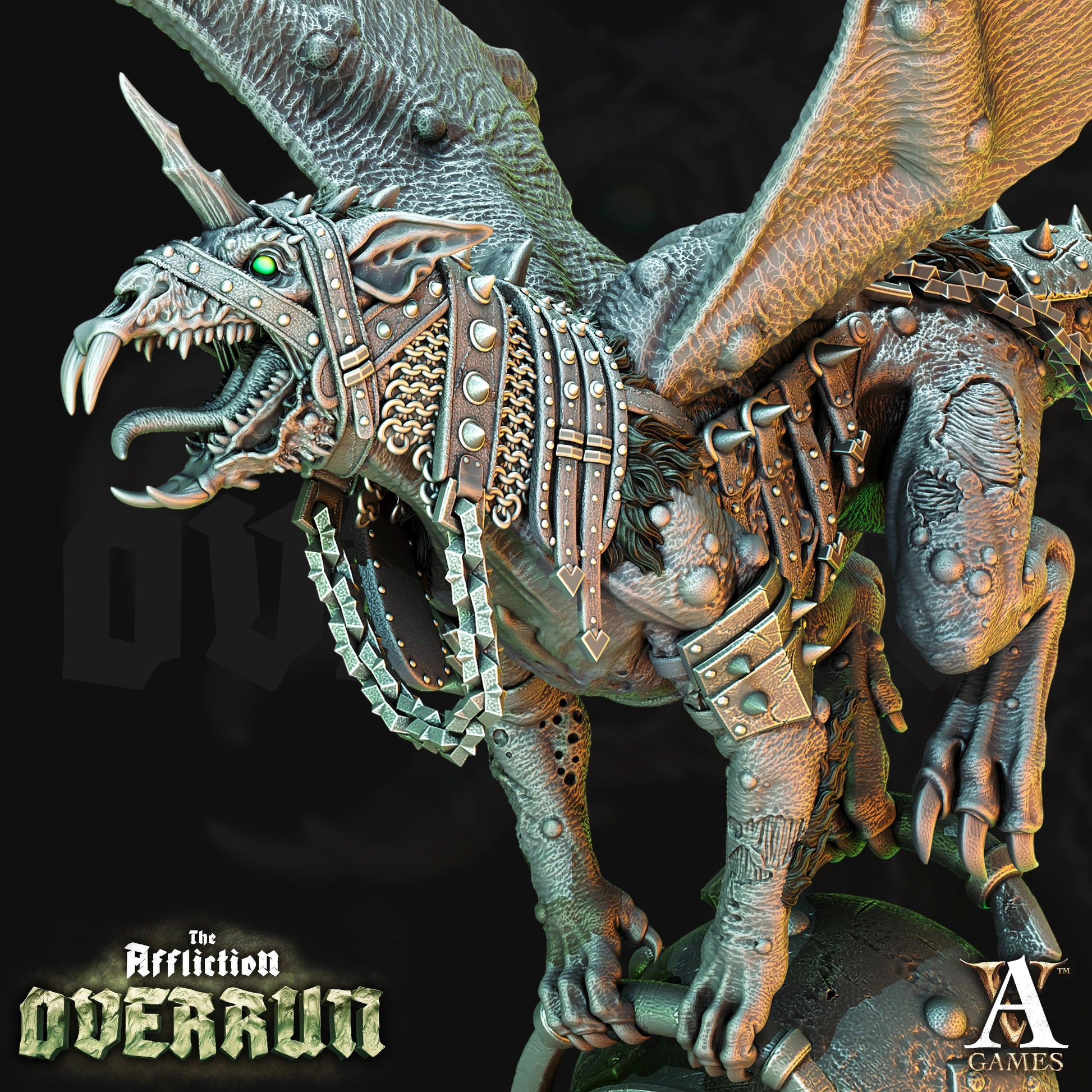 3D Printed Archvillain Games Affliction Overrun - Snut Rat Dragon 28mm 32mm D&D 3D Printing Boss