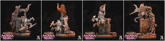 3D Printed Archvillain Games Agama Chameleons Old World Agama Rising 28 32mm D&D 3D Printing Boss
