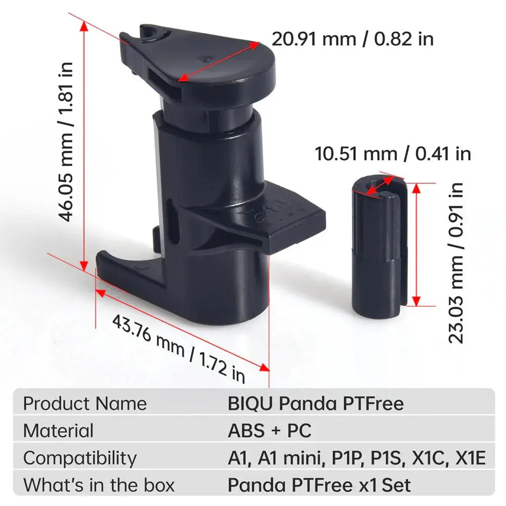BIQU Panda PTFREE - Quick Release PTFE Tube to Reduce Wear on Bambu Printers (A1/P1/X1 Series) 3D Printer Accessories 3DPrintiverse.com