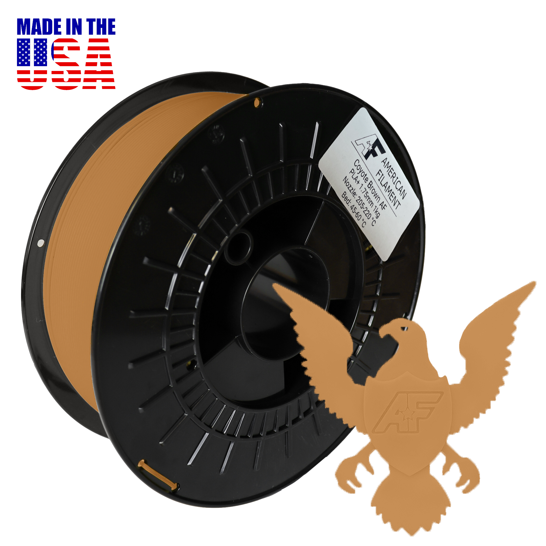 Coyote Brown AF PLA+ 3D Printer Filament,1.75 mm Diameter American Filament