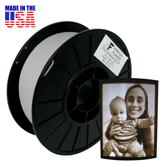 Crisp Lithophane Gray AF 1.75mm PLA Filament - created by Lithophane Maker! American Filament
