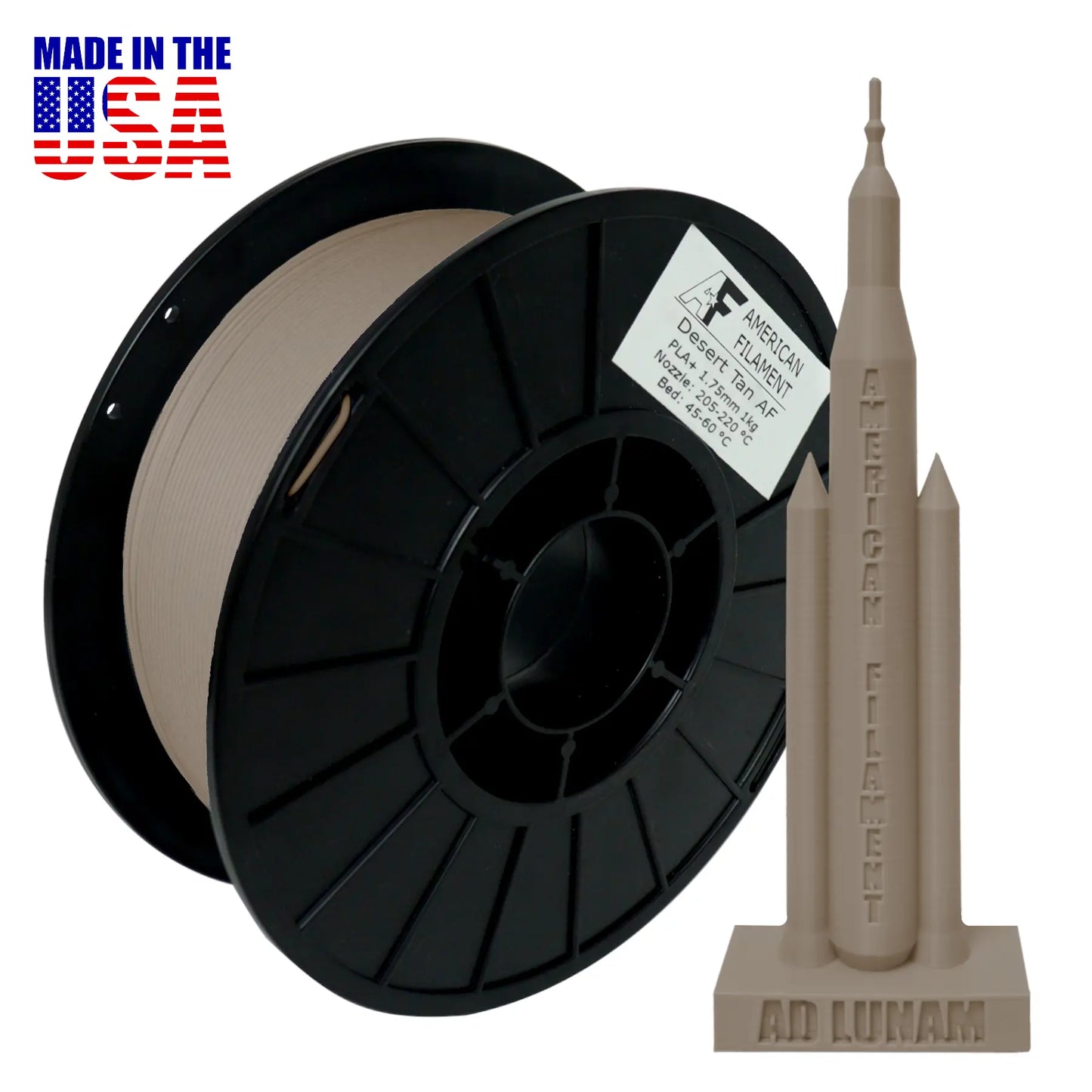 Desert Tan FDE AF PLA+ 3D Printer Filament,1.75 mm Diameter PLA+ Filament 3DPrintiverse.com