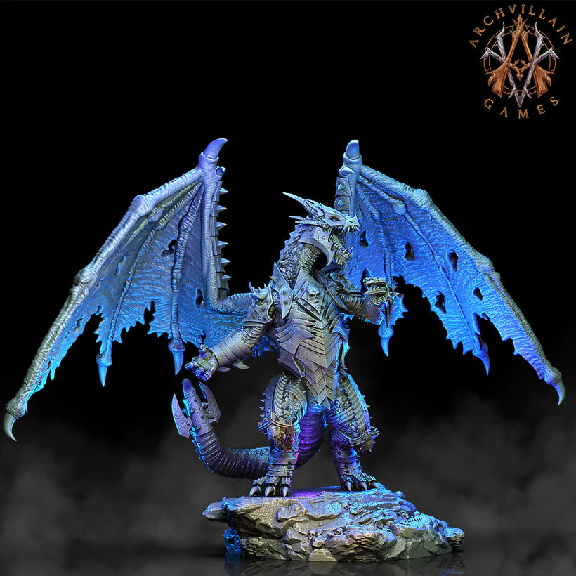 3D Printed Archvillain Games - Erevos the Death Dragon 28mm 32mm D&D 3D Printing Boss