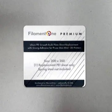 FilamentOne Adhesive 200x200mm PEI Sheet for Prusa Mini+ Printer Parts 3DPrintiverse.com