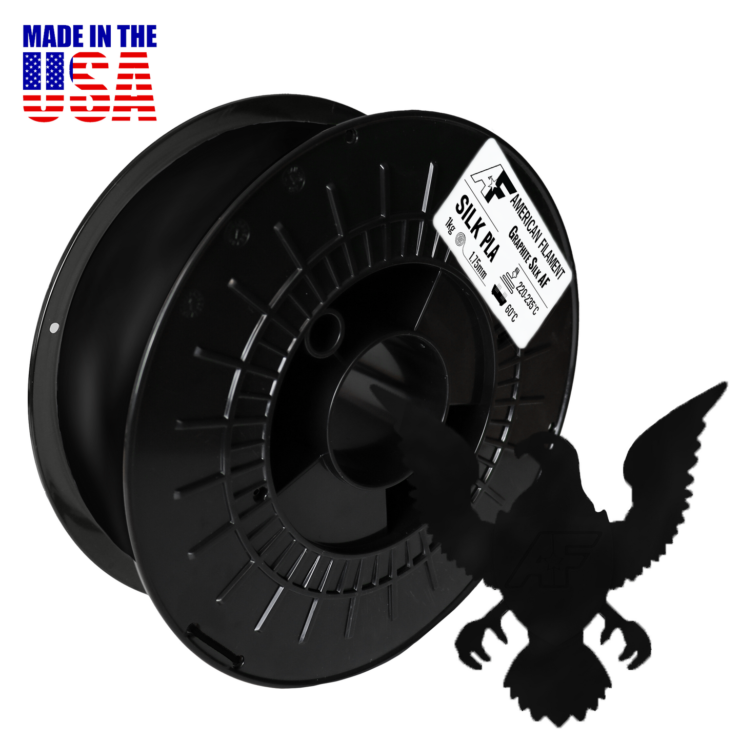 Graphite AF Silk PLA 3D Printer Filament,1.75 mm Diameter,1 kg Spool American Filament
