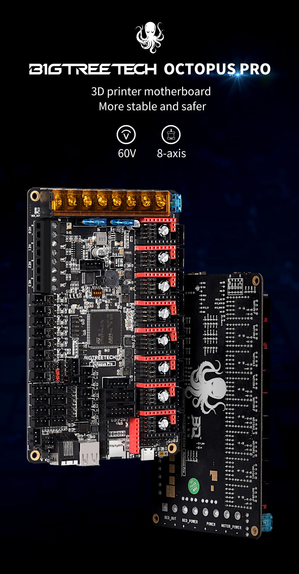 BTT 60V Octopus PRO Controller Board / 3D Printer Control System West3D Printing