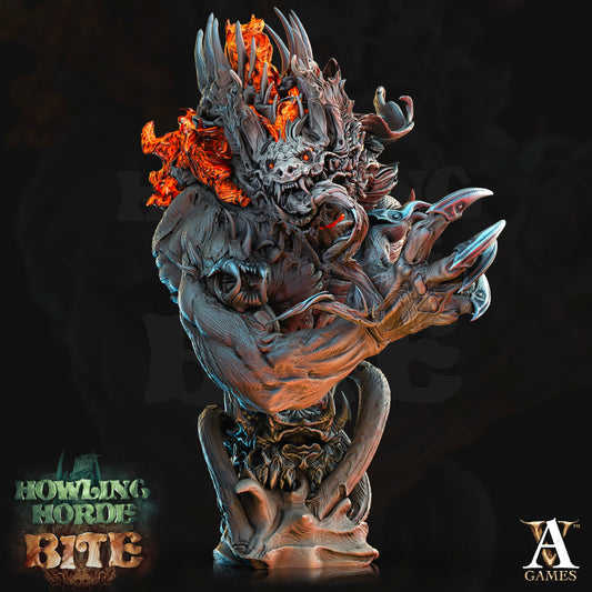 3D Printed Archvillain Games Akata Bust Howling Horde 28 32mm D&D 3D Printing Boss