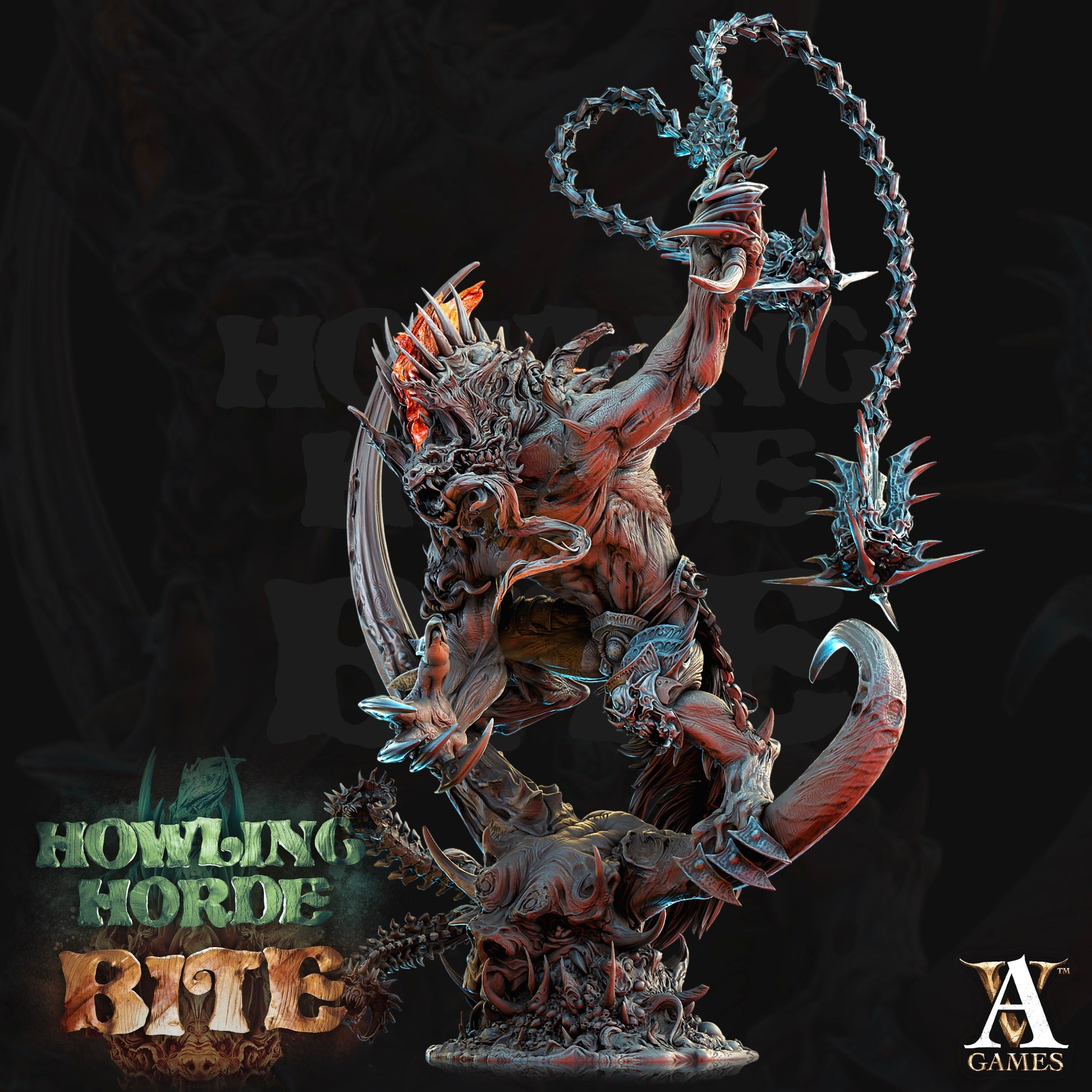 3D Printed Archvillain Games Akata Howling Horde 28 32mm D&D 3D Printing Boss