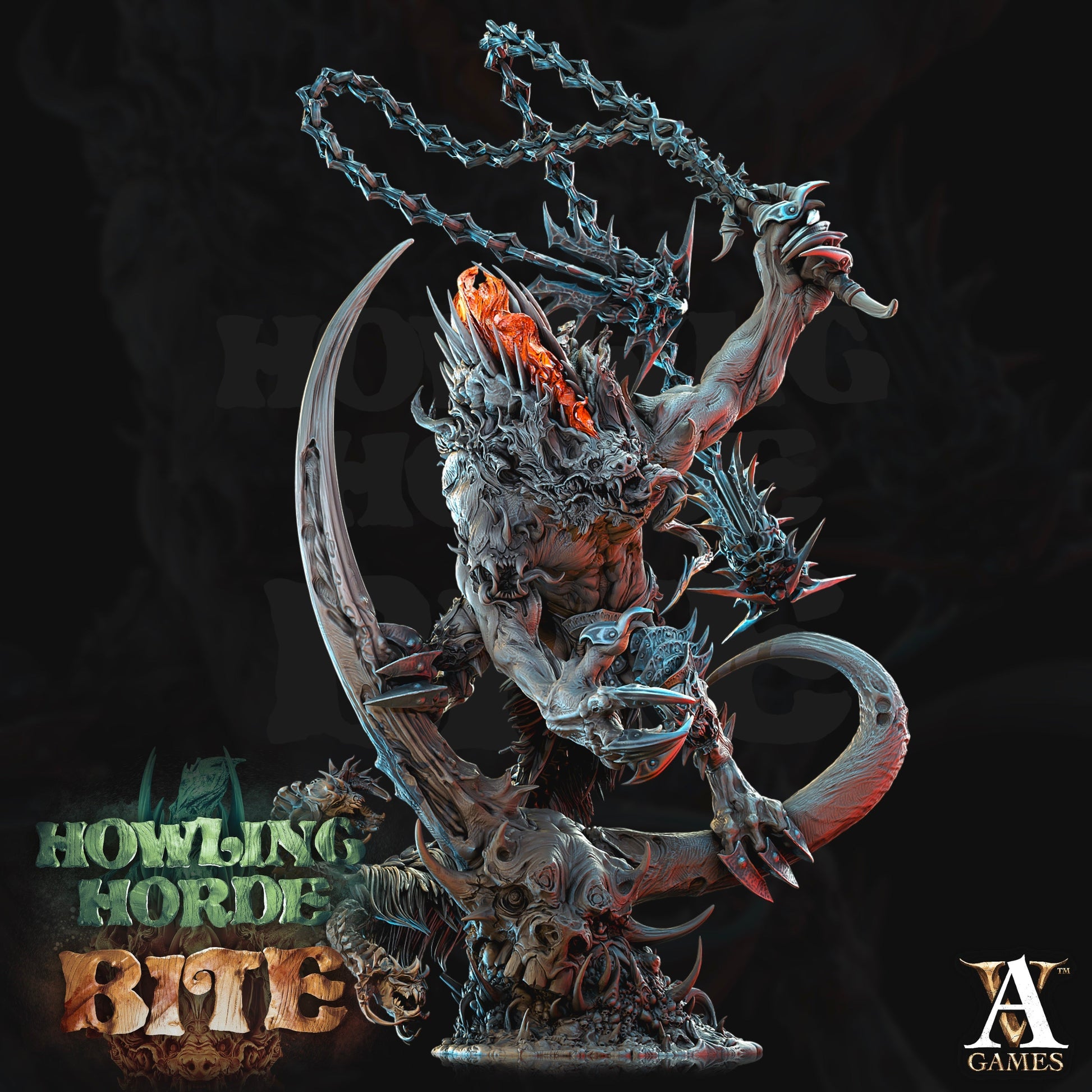 3D Printed Archvillain Games Akata Howling Horde 28 32mm D&D 3D Printing Boss