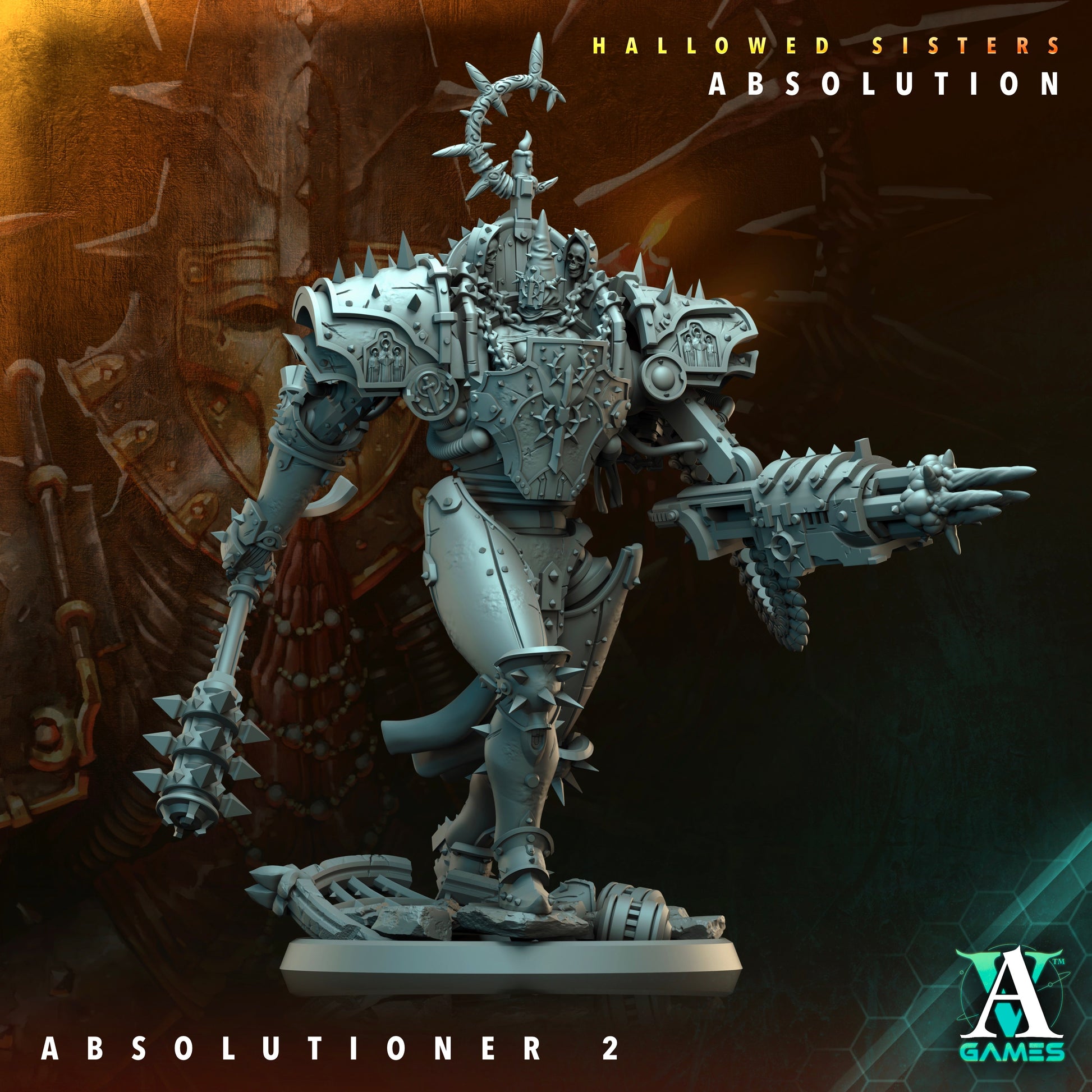 3D Printed Archvillain Games Absolutioner Hallowed Sisters Absolution 28 32mm D&D 3D Printing Boss