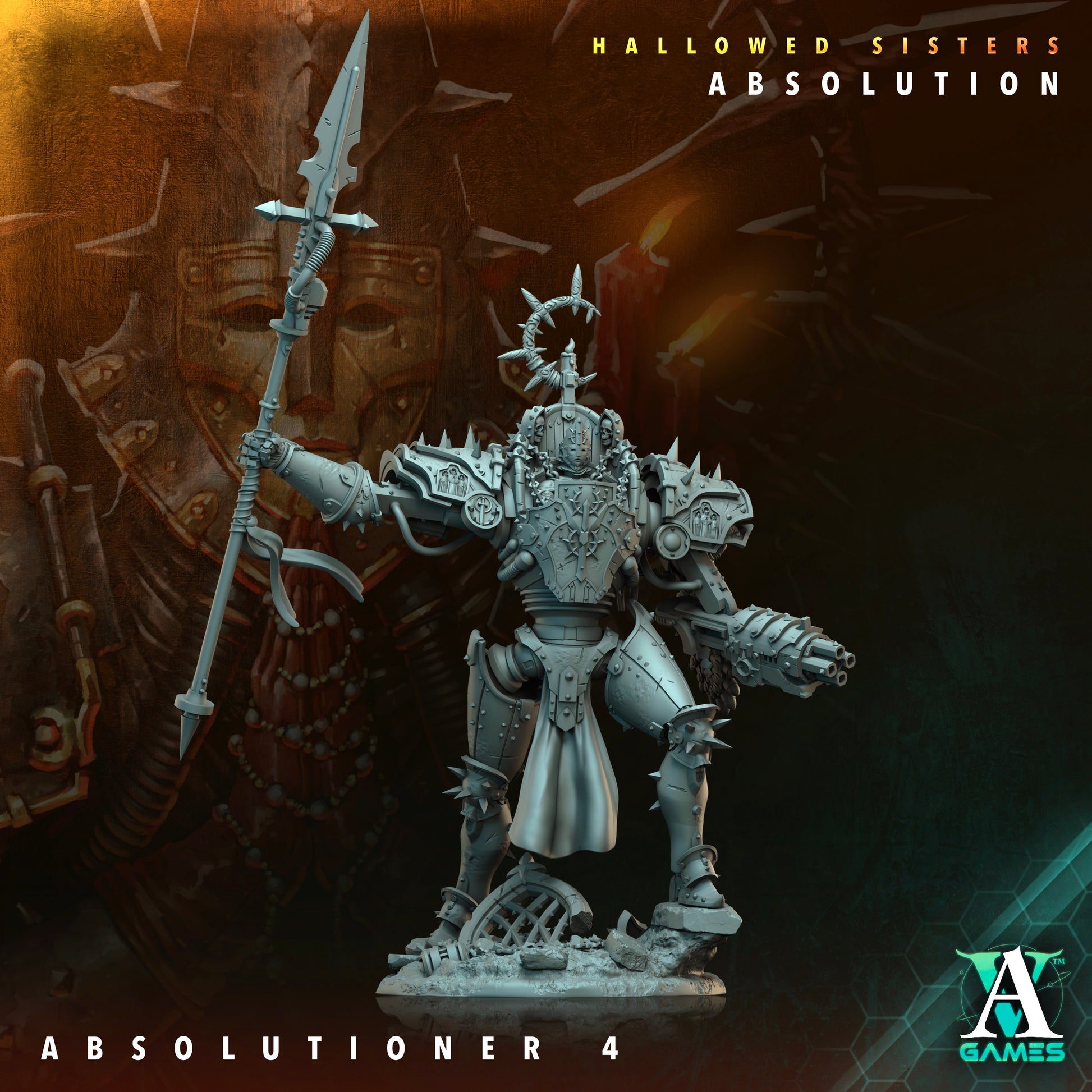 3D Printed Archvillain Games Absolutioner Hallowed Sisters Absolution 28 32mm D&D 3D Printing Boss