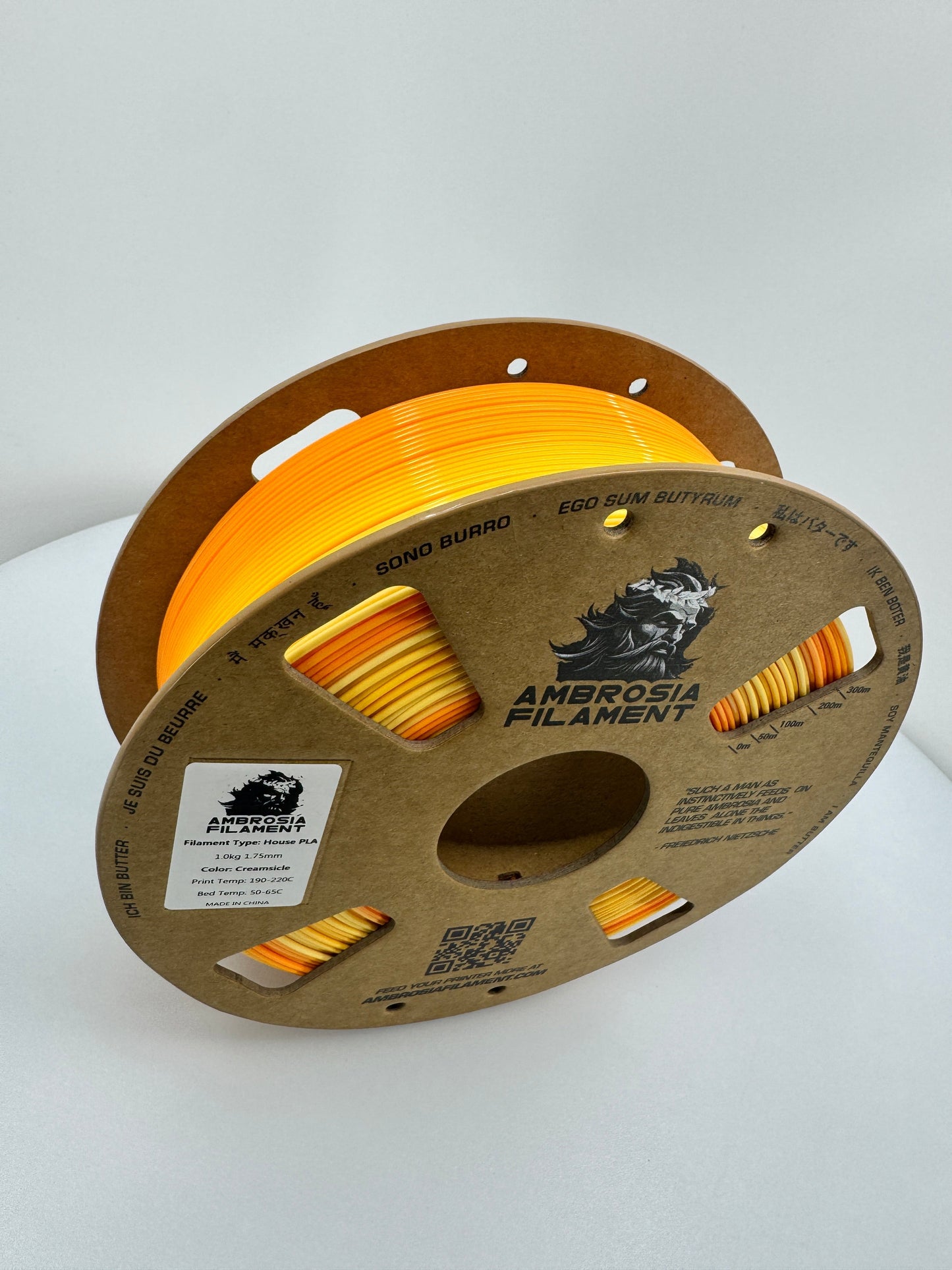 AMBROSIA PLA Filament of the Gods - 1KG Bambu AMS Friendly Cardboard Spools Premium 3D Printing Filament West3D Printing