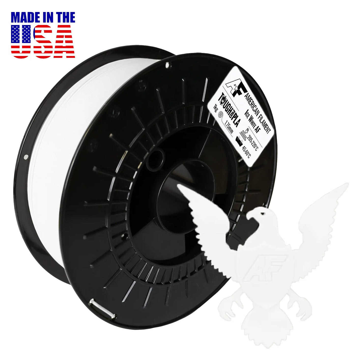 Ice White AF 1.75mm Tough Pro PLA+ Filament Made in the USA! Tough Pro PLA+ 3DPrintiverse.com