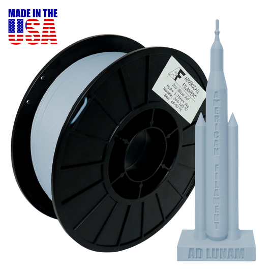 Icy Blue AF 1.75mm PLA+ Filament Made in the USA! American Filament