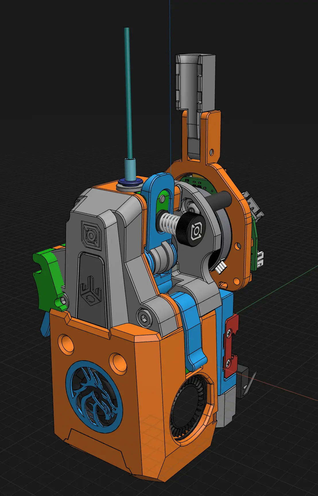 Jabberwocky Complete Toolhead with Filament Cutter and Extruder for 3D printers and Multi-Filament setups Toolhead 3DPrintiverse.com