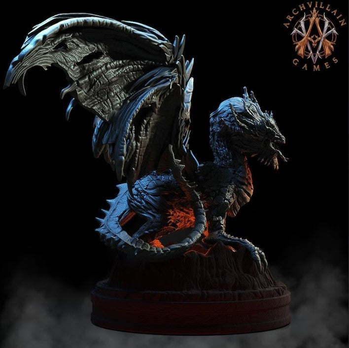 3D Printed Archvillain Games - Lava Dragon 28mm 32mm D&D 3D Printing Boss