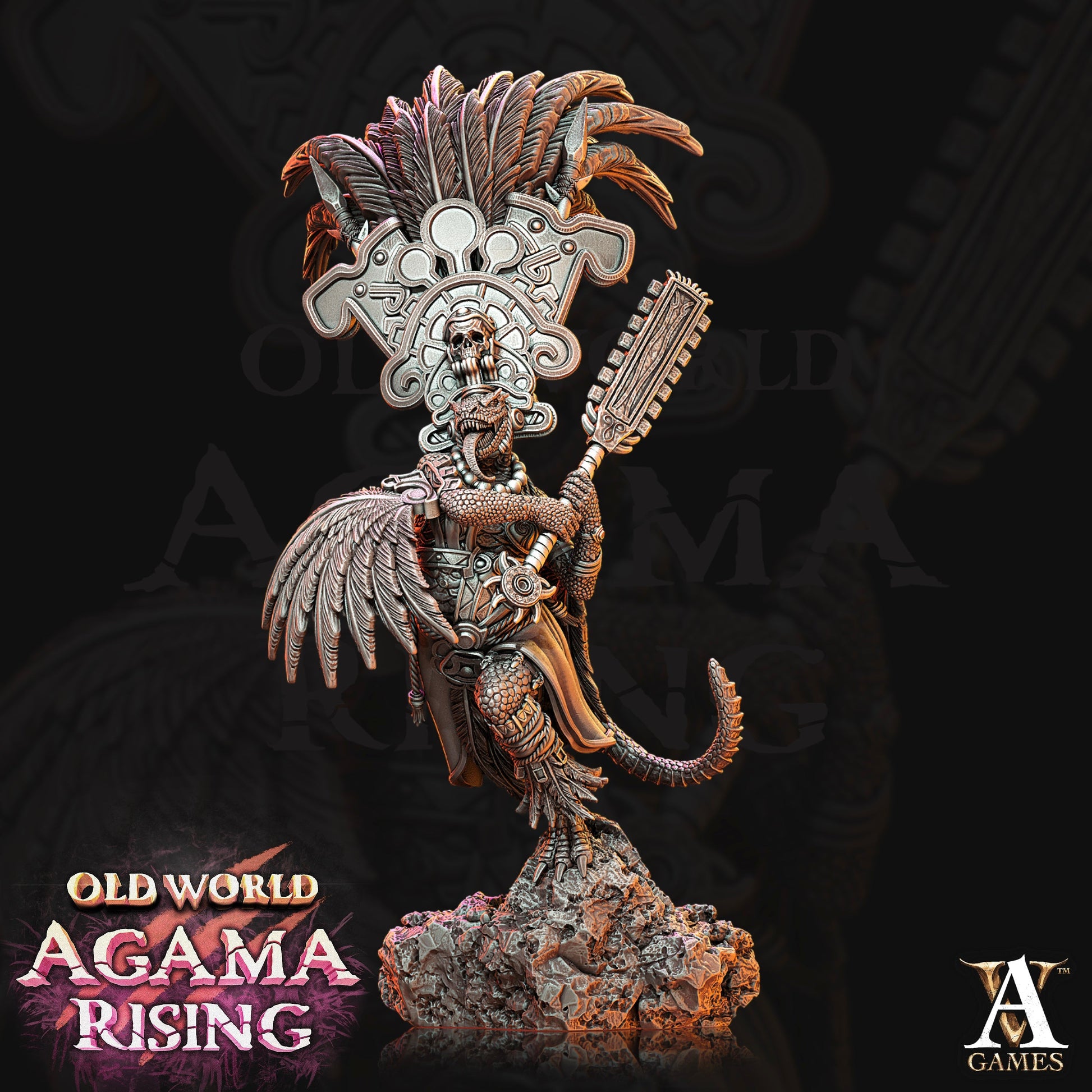 3D Printed Archvillain Games Agama Sundancers Old World Agama Rising 28 32mm D&D 3D Printing Boss