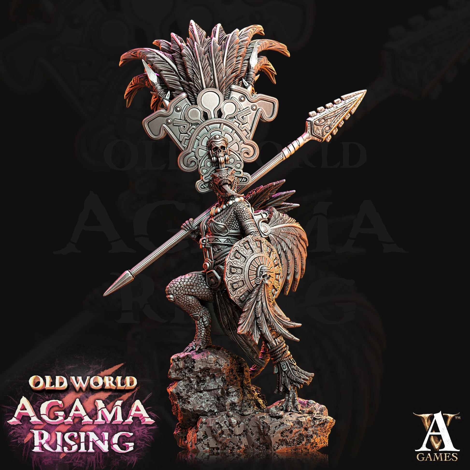 3D Printed Archvillain Games Agama Sundancers Old World Agama Rising 28 32mm D&D 3D Printing Boss