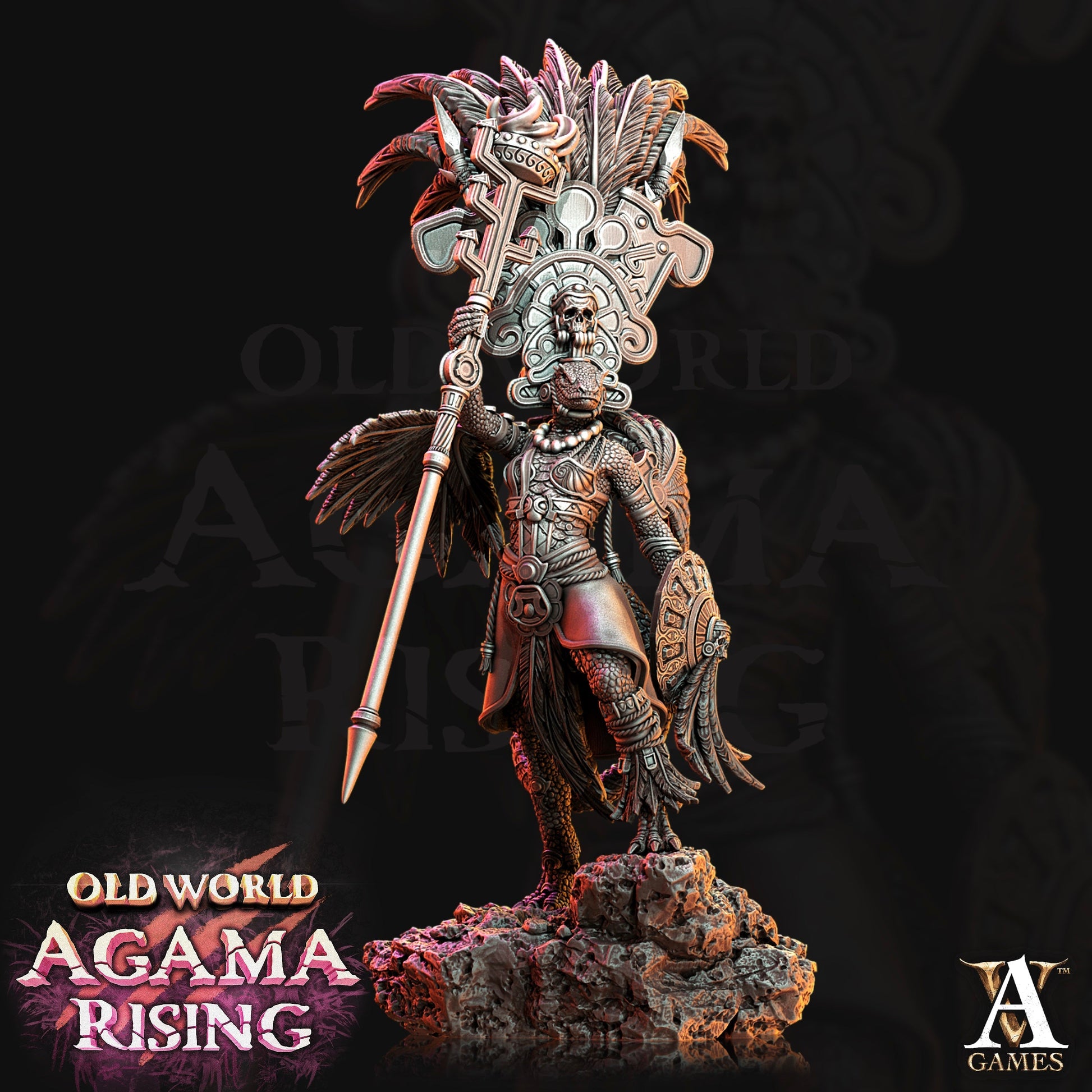 3D Printed Archvillain Games Agama Sundancers Old World Agama Rising 28 32mm D&D 3D Printing Boss
