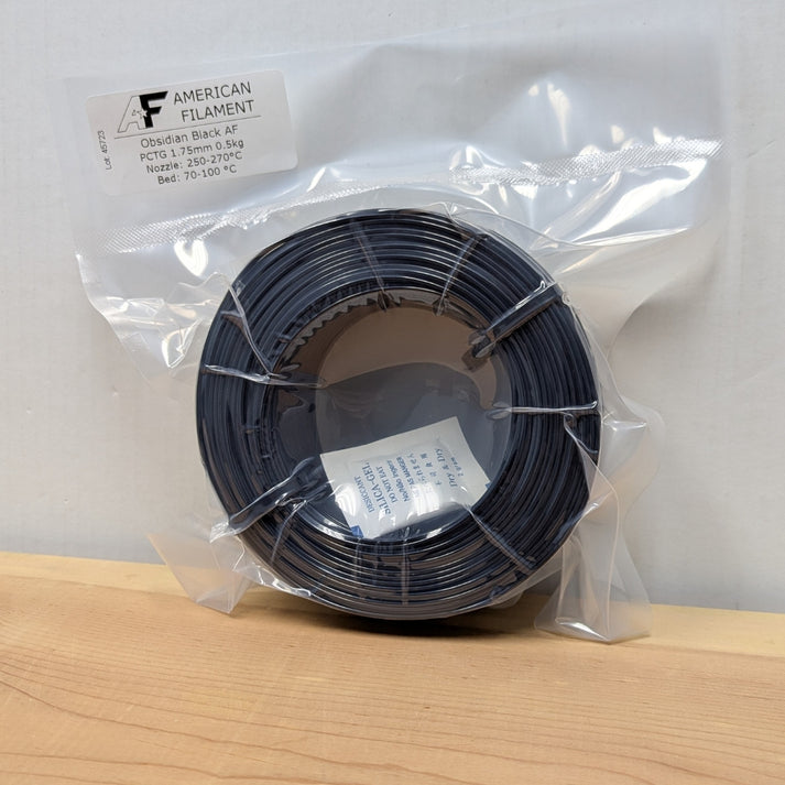 Obsidian Black AF 1.75mm PCTG Filament Made in the USA! American Filament