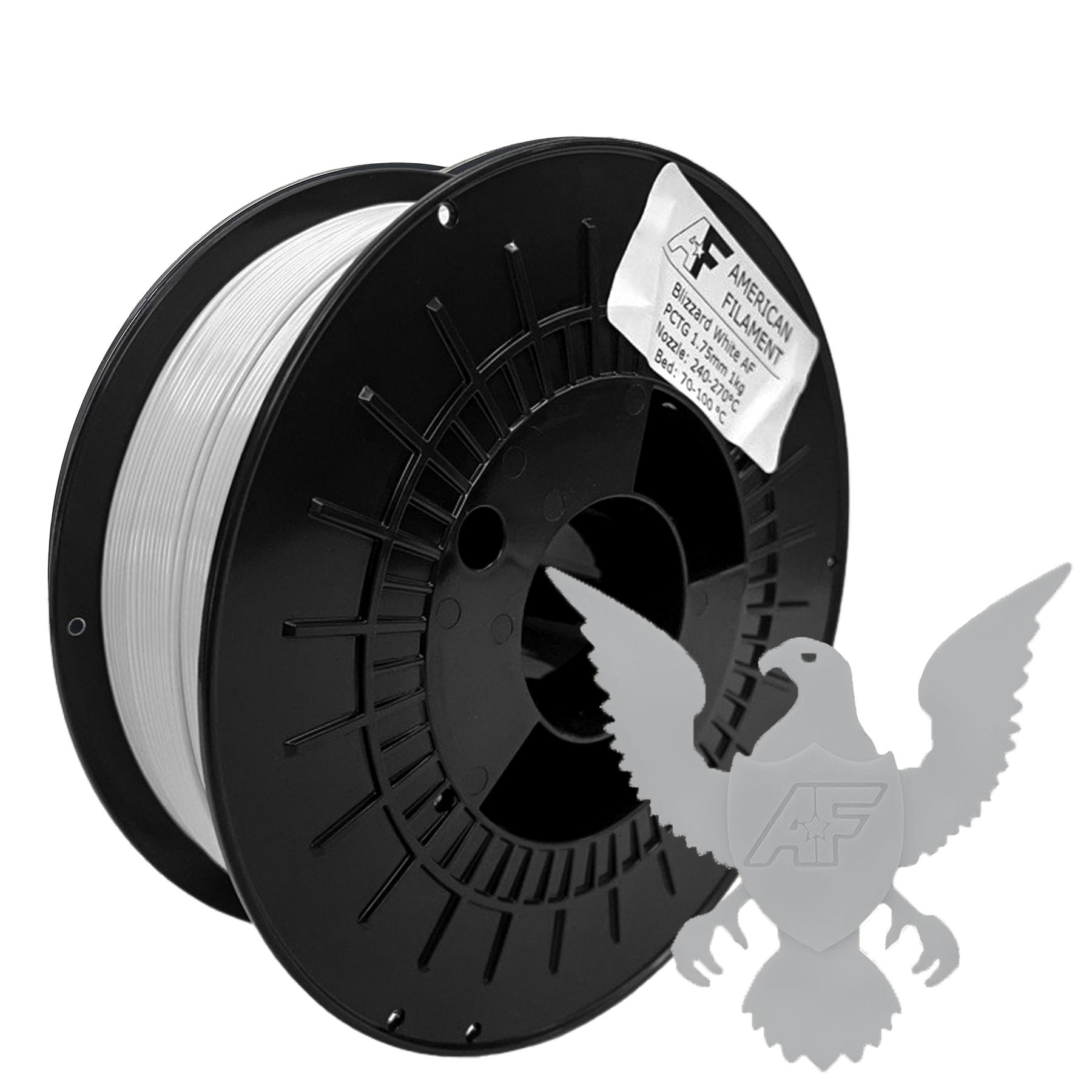 Blizzard White AF 1.75mm PCTG Filament Made in the USA! American Filament