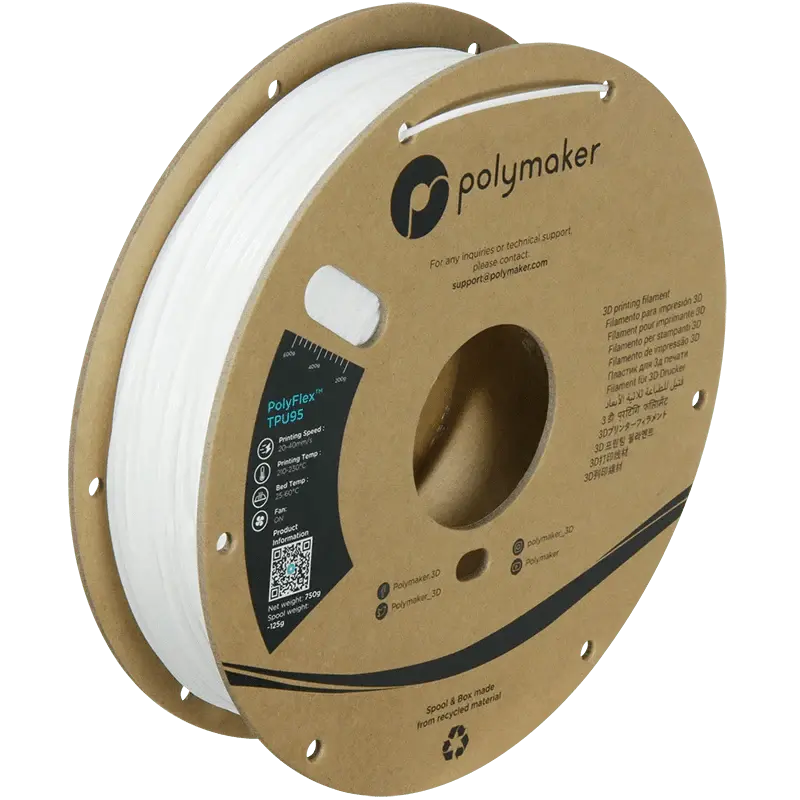 Polymaker PolyFlex TPU95 3D Printer Filament 750g 1.75mm Filament 29.99 3DPrintiverse.com