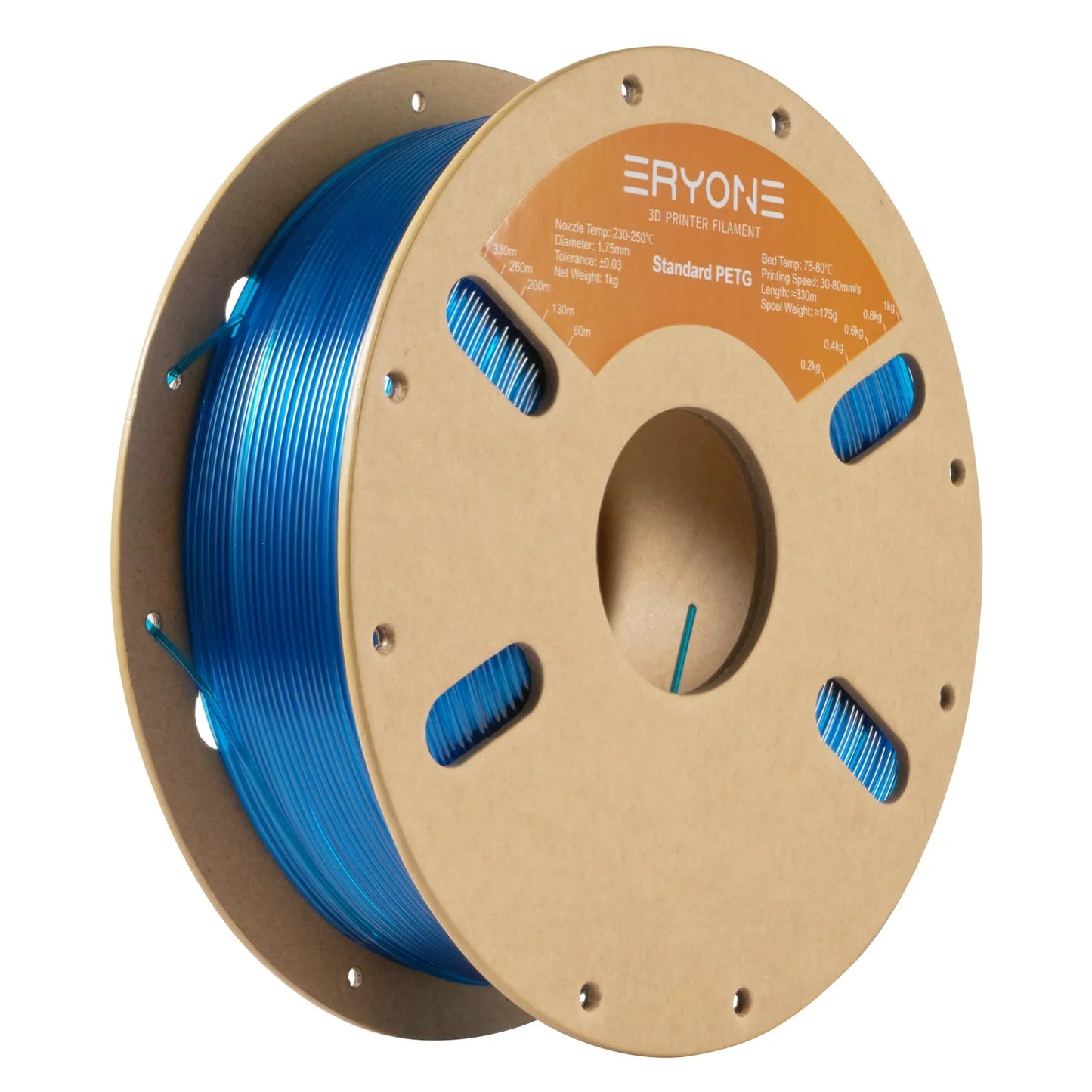 ERYONE PETG Filament 1kg 1.75mm ±0.03mm For 3D Printer,1KG (2.2LBS) 3D Printing Fast Shipping