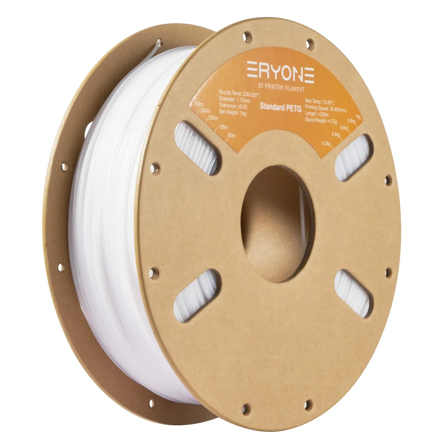 ERYONE PETG Filament 1kg 1.75mm ±0.03mm For 3D Printer,1KG (2.2LBS) 3D Printing Fast Shipping
