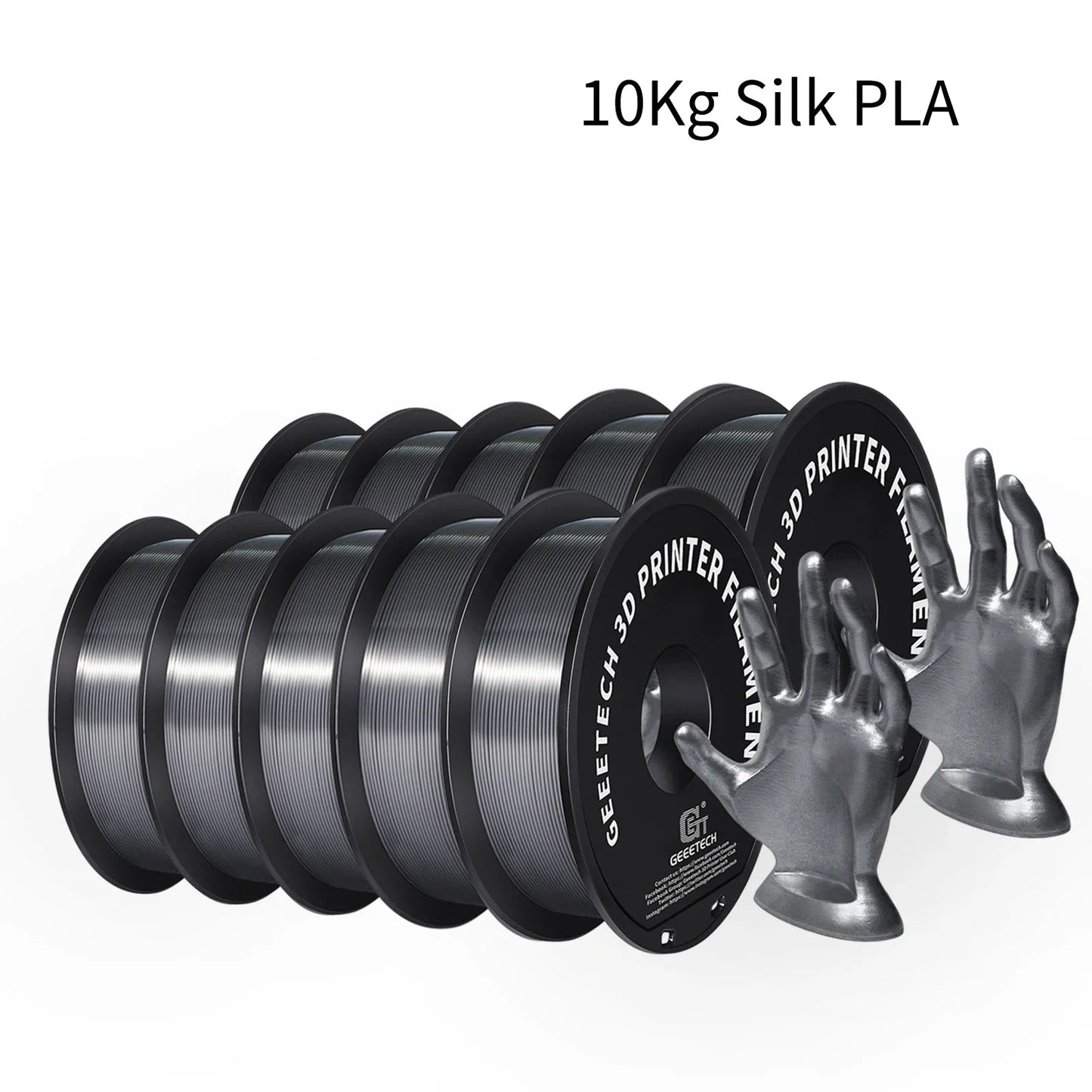 GEEETECH 10Kg 3d Silk PLA Filament 1.75mm Spool Wire For 3D Printer Material,Safety, Vacuum packaging ZeeBelle.com