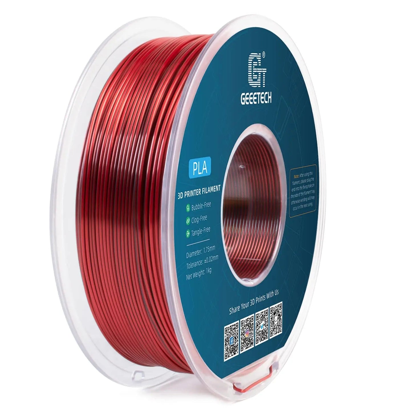 Geeetech Dual Colors BiColor Silk PLA Filament , 3D Filament 1,75 mm 1KG Spool Wire (+/-0.03mm) Vacuum packaging ZeeBelle.com