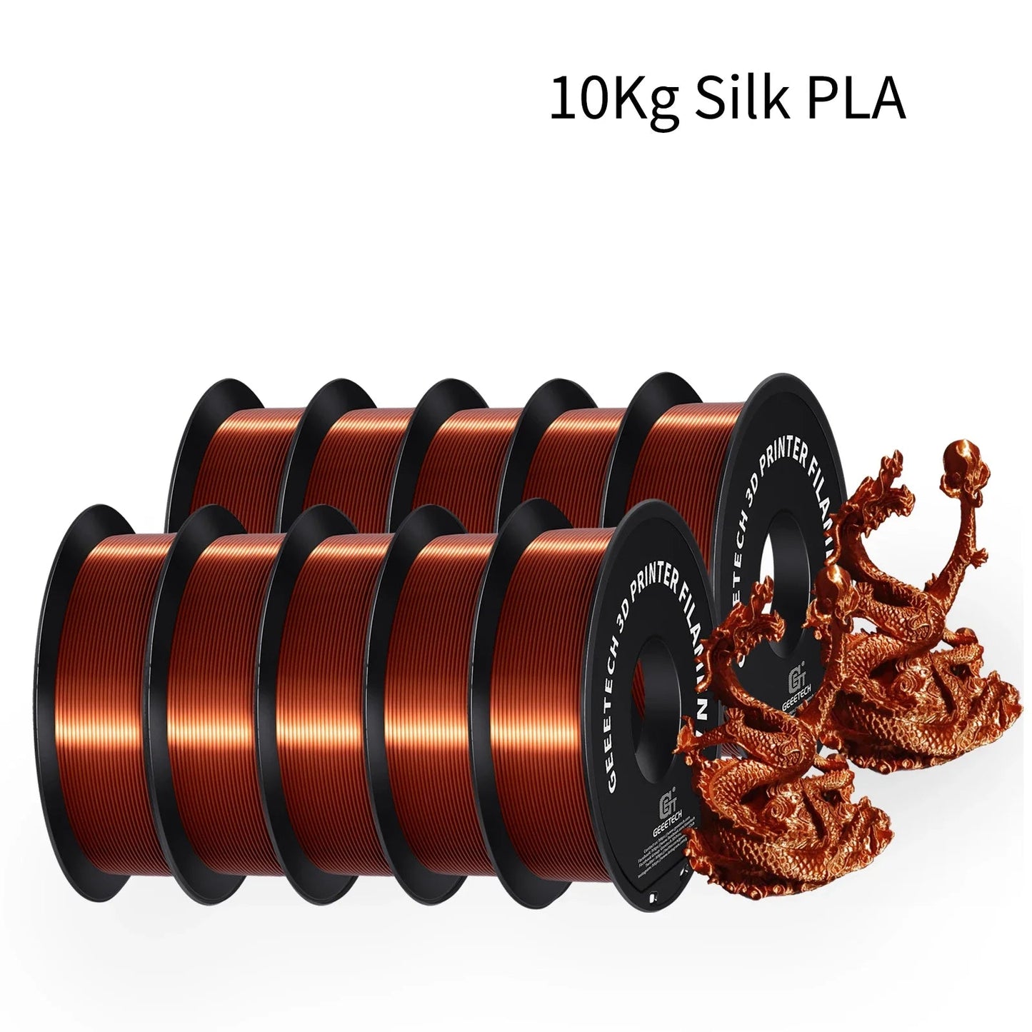 GEEETECH 10Kg 3d Silk PLA Filament 1.75mm Spool Wire For 3D Printer Material,Safety, Vacuum packaging ZeeBelle.com