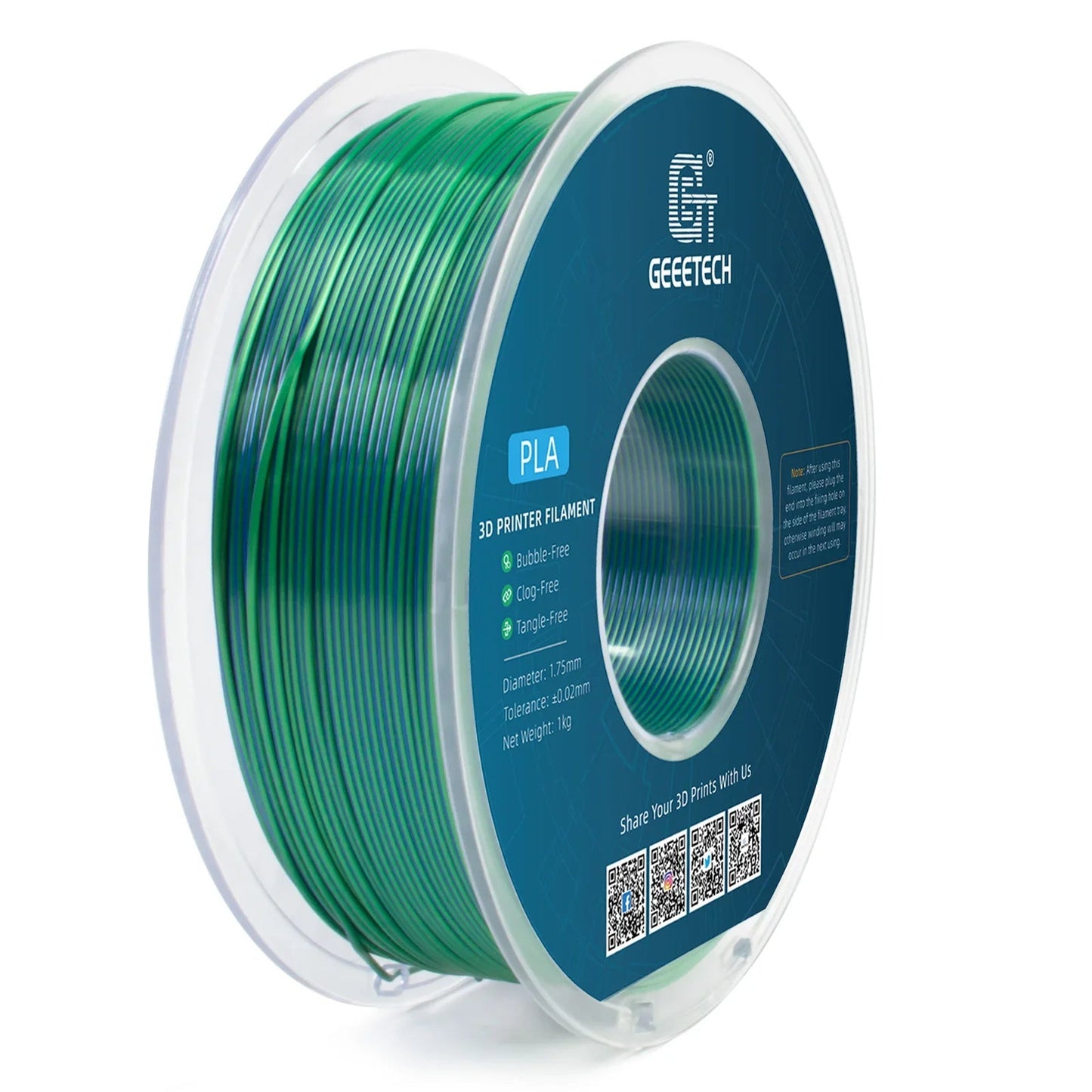 Geeetech Dual Colors BiColor Silk PLA Filament , 3D Filament 1,75 mm 1KG Spool Wire (+/-0.03mm) Vacuum packaging ZeeBelle.com