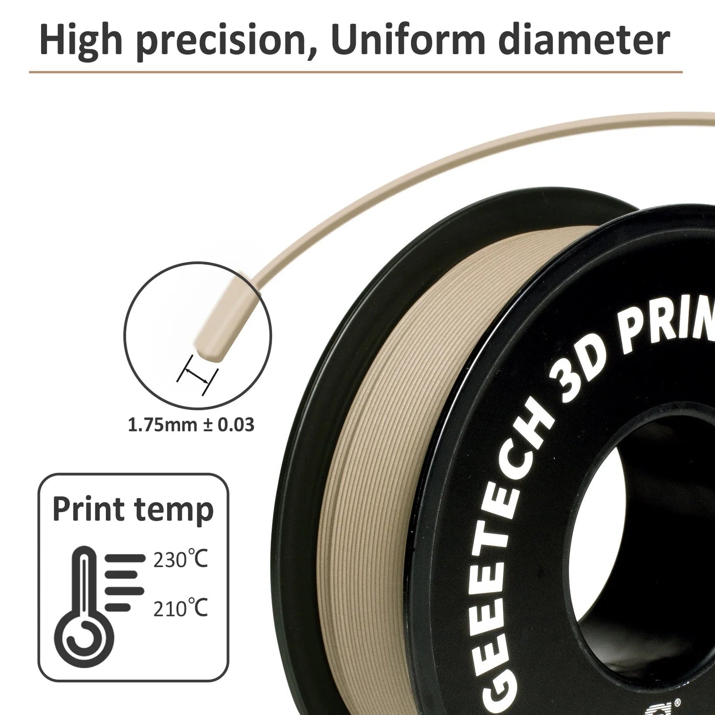 Geeetech Wood PLA 1kg 1.75mm Filament 3d Print wire Vacuum Packaging Local Warehouses Colorful Plastic for FDM 3D printer ZeeBelle.com