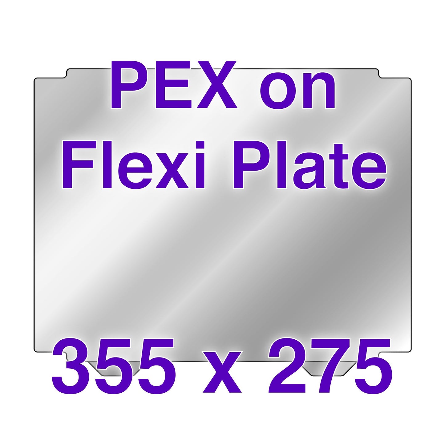 Flexi Plate with PEX - UltiMaker S5 - 355 x 275 w/ Cut Out Corners Wham Bam Systems