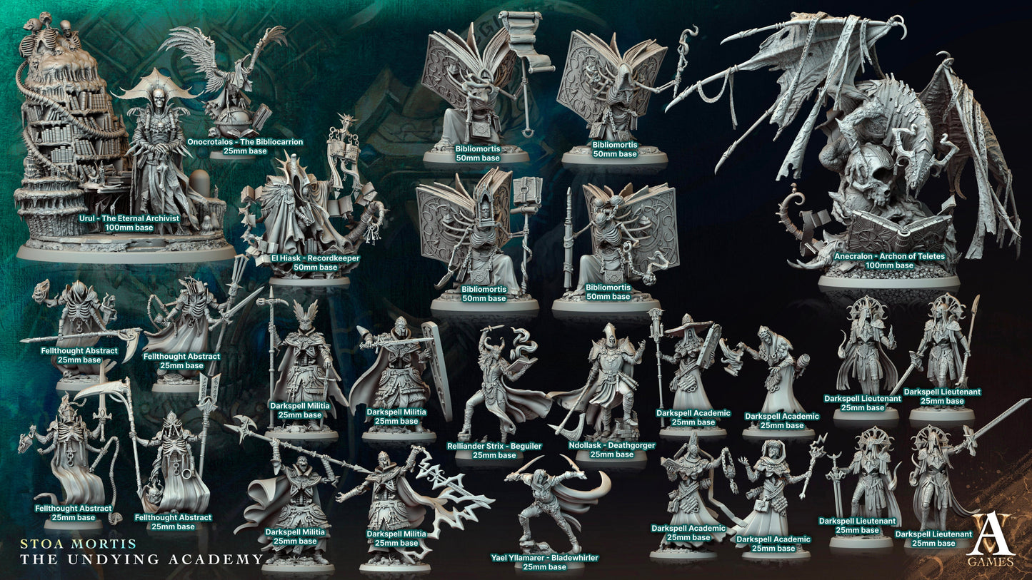 3D Printed Archvillain Games Anecralon Archon of Teletes Stoa Mortis The Undying Academy 28 32mm D&D 3D Printing Boss
