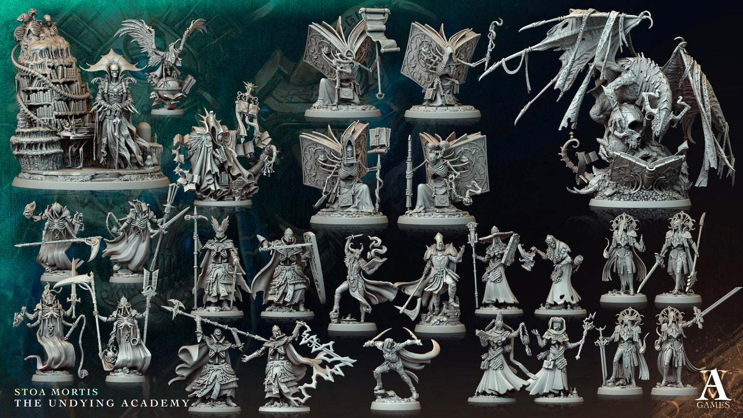 3D Printed Archvillain Games Anecralon Archon of Teletes Stoa Mortis The Undying Academy 28 32mm D&D 3D Printing Boss
