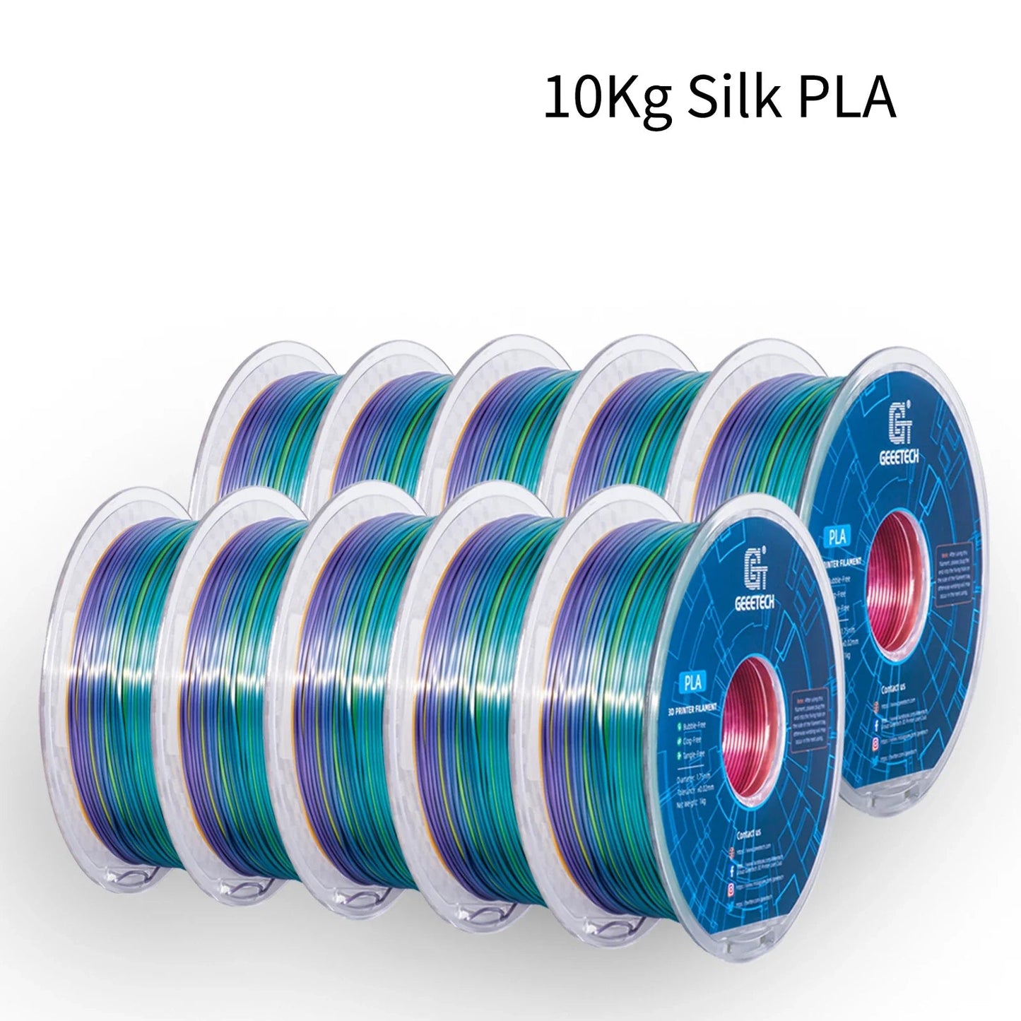 GEEETECH 10Kg 3d Silk PLA Filament 1.75mm Spool Wire For 3D Printer Material,Safety, Vacuum packaging ZeeBelle.com